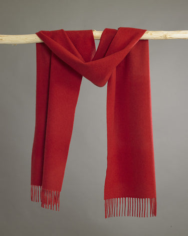 Red Wide Cashmere Scarf
